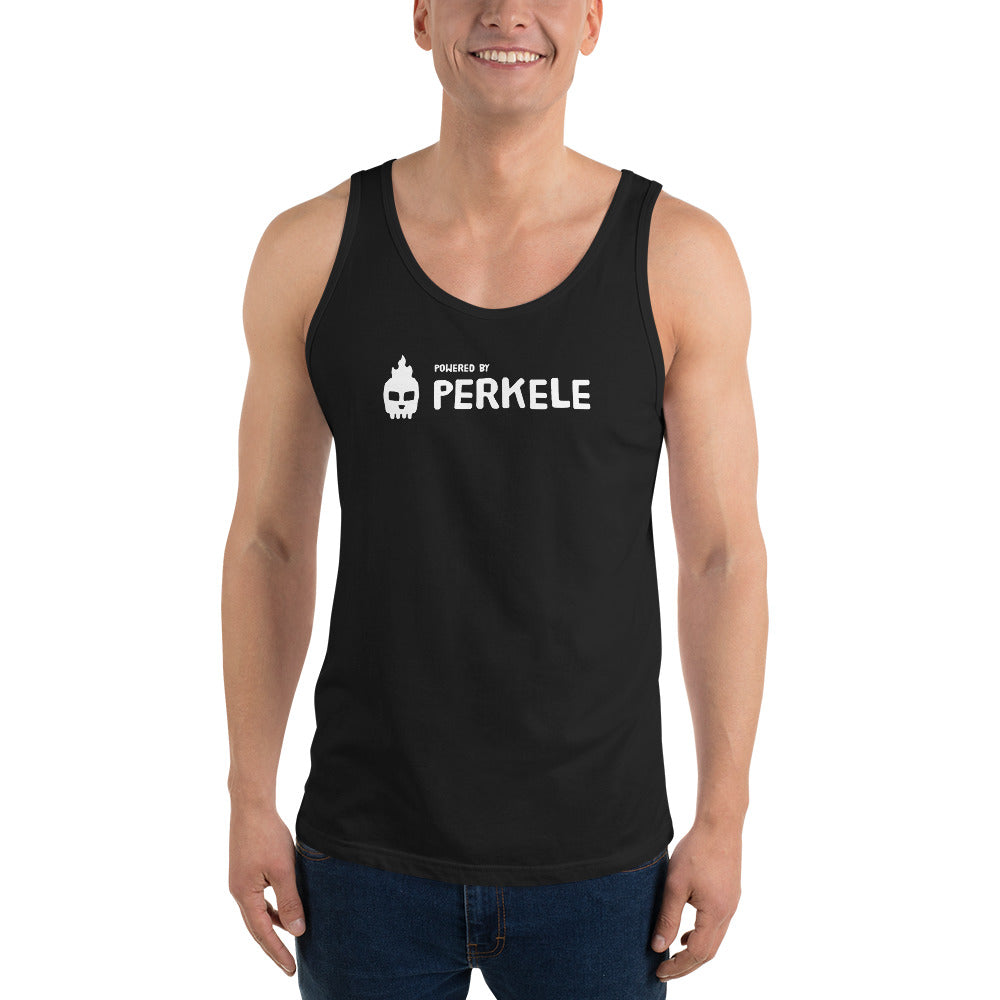 Powered by Perkele Tank Top Finnish T-Shirt - Very Finnish Problems official t-shirt