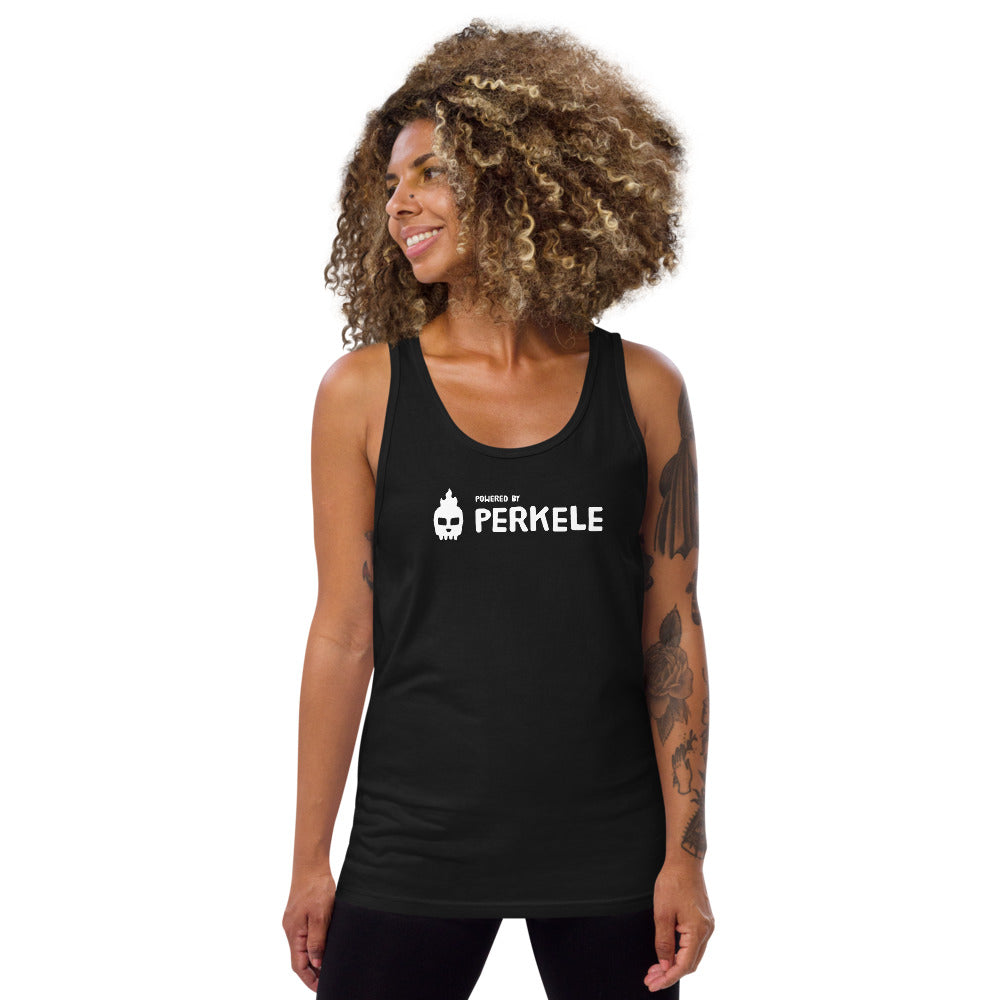 Powered by Perkele Tank Top Finnish T-Shirt - Finnish t-shirt from Very Finnish Problems