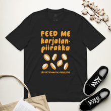 Load image into Gallery viewer, Feed me Karelian Pies Unisex t-shirt from Recycled Fabric

