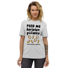 Load image into Gallery viewer, Feed me Karelian Pies Unisex t-shirt from Recycled Fabric
