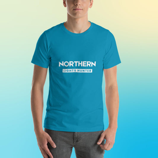 Northern Lights Hunter Finnish Nature T-Shirt - alternate view - Very Finnish Problems