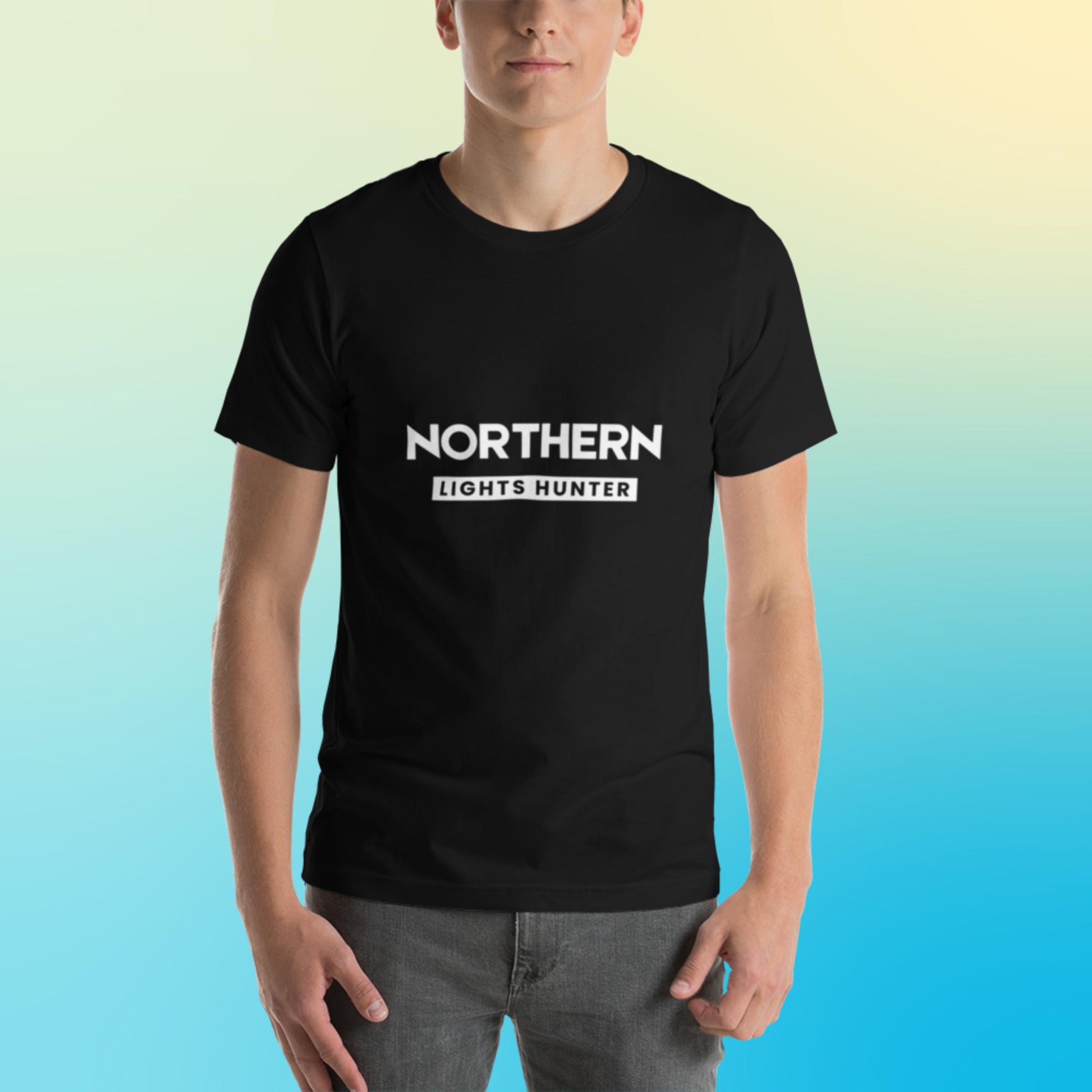 Northern Lights Hunter Finnish Nature T-Shirt - Very Finnish Problems official t-shirt
