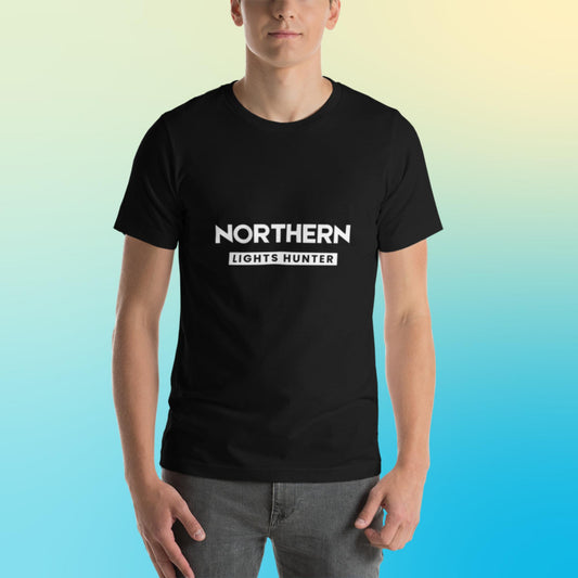 Northern Lights Hunter Finnish Nature T-Shirt - Very Finnish Problems official t-shirt