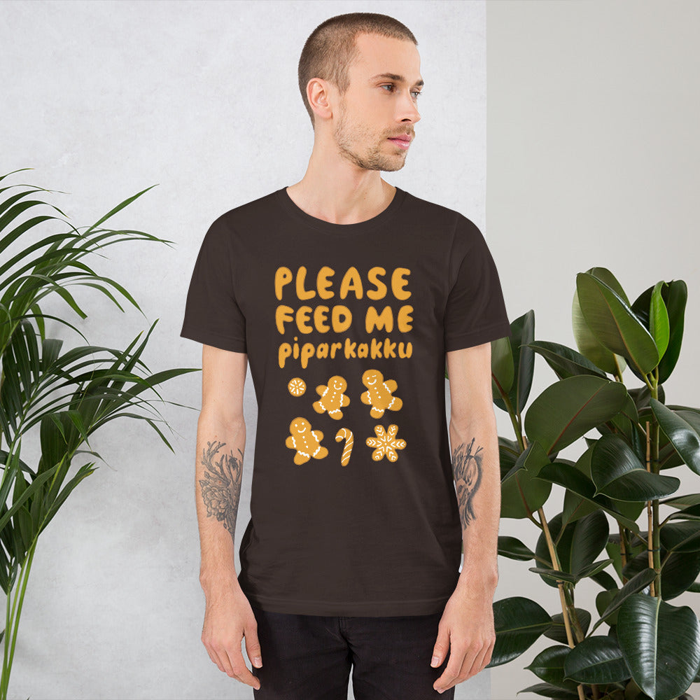 Feed me piparkakku Finnish Food T-Shirt - alternate view - Very Finnish Problems