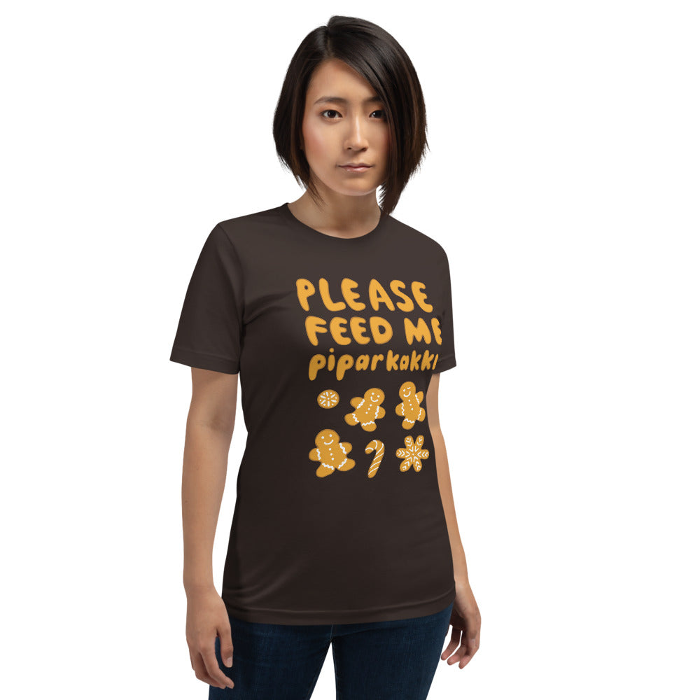 Feed me piparkakku Finnish Food T-Shirt - Finnish t-shirt from Very Finnish Problems