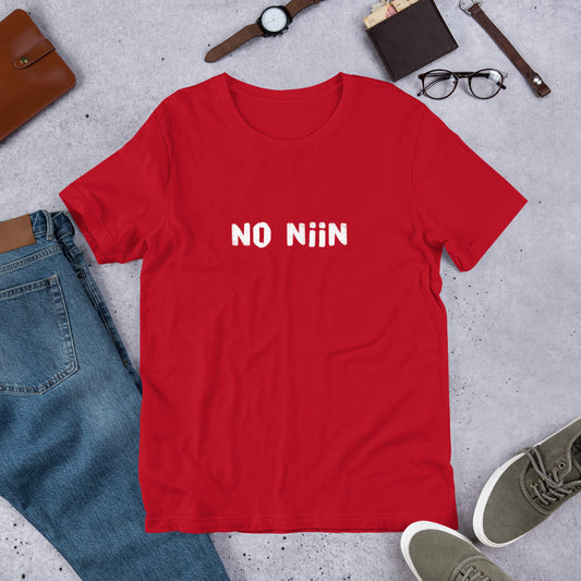 No Niin T-Shirt back view - Finnish expression merchandise - Very Finnish Problems