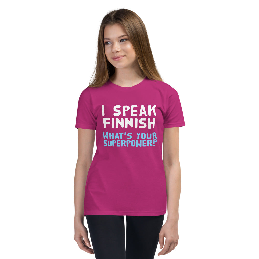 What's your superpower? Finnish Youth T-Shirt - Finnish youth t-shirt from Very Finnish Problems