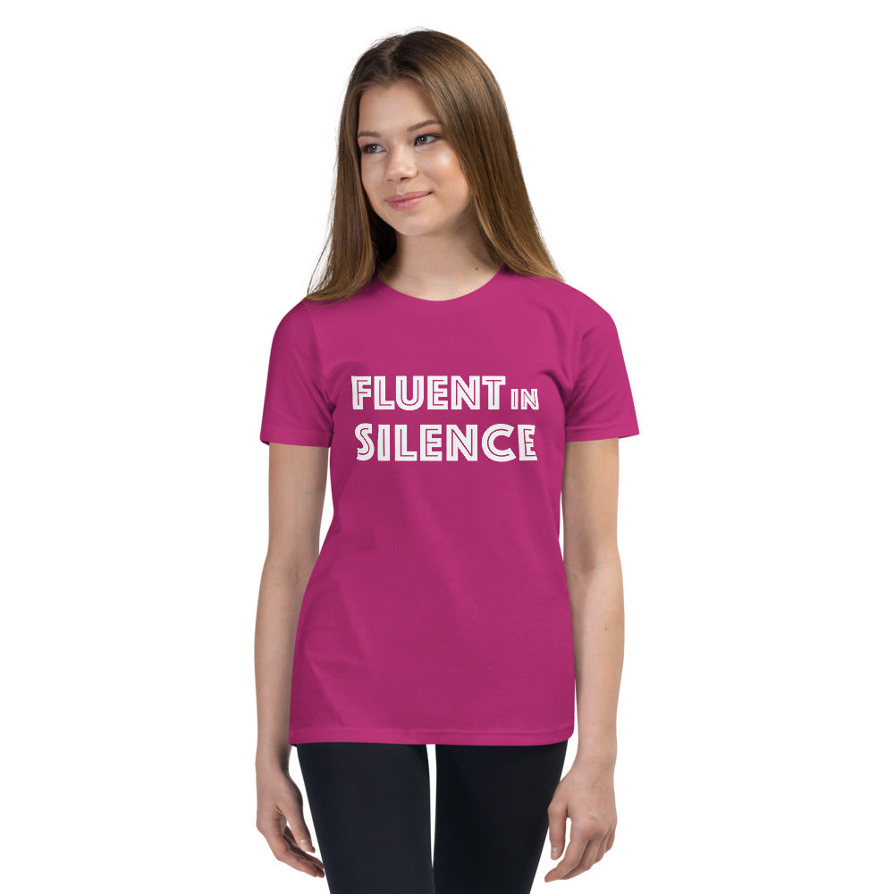 Fluent in silence Finnish Introvert Youth T-Shirt - Finnish youth t-shirt from Very Finnish Problems