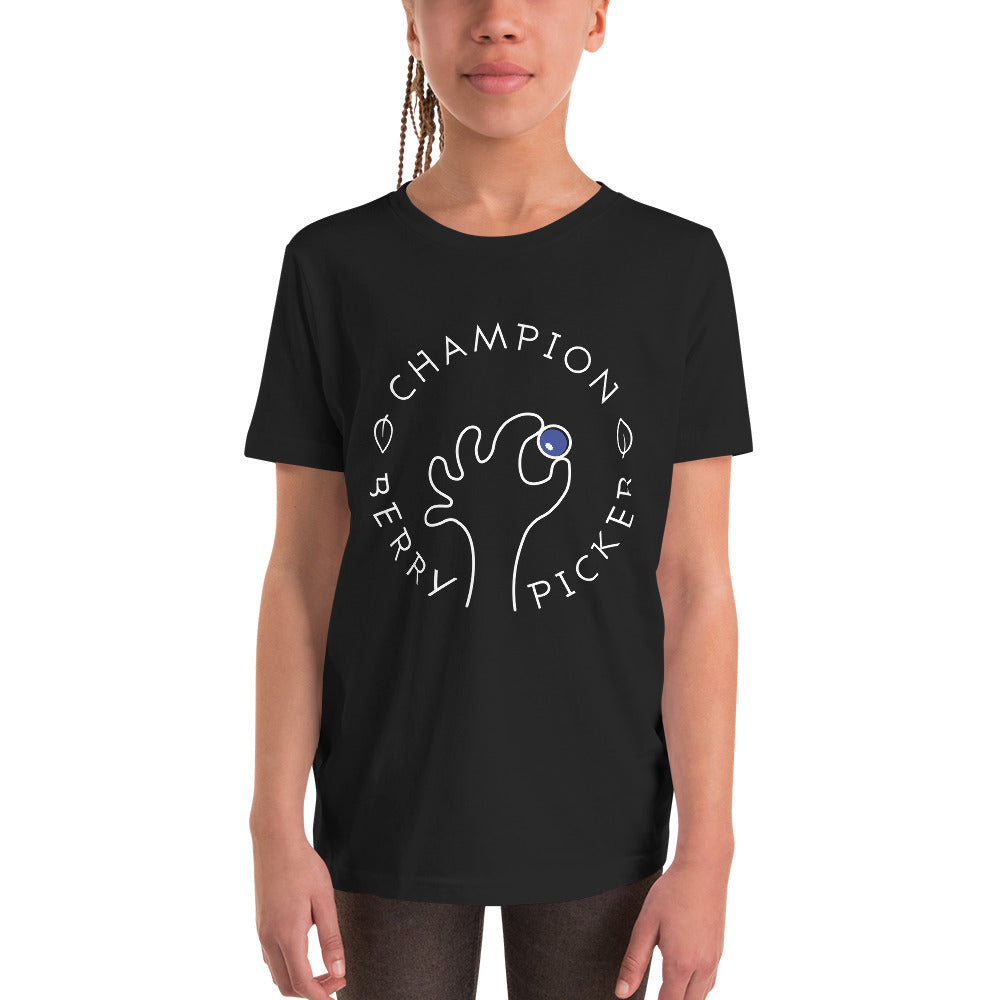 Champion Blueberry Picker Finnish Youth T-Shirt - Very Finnish Problems official youth t-shirt