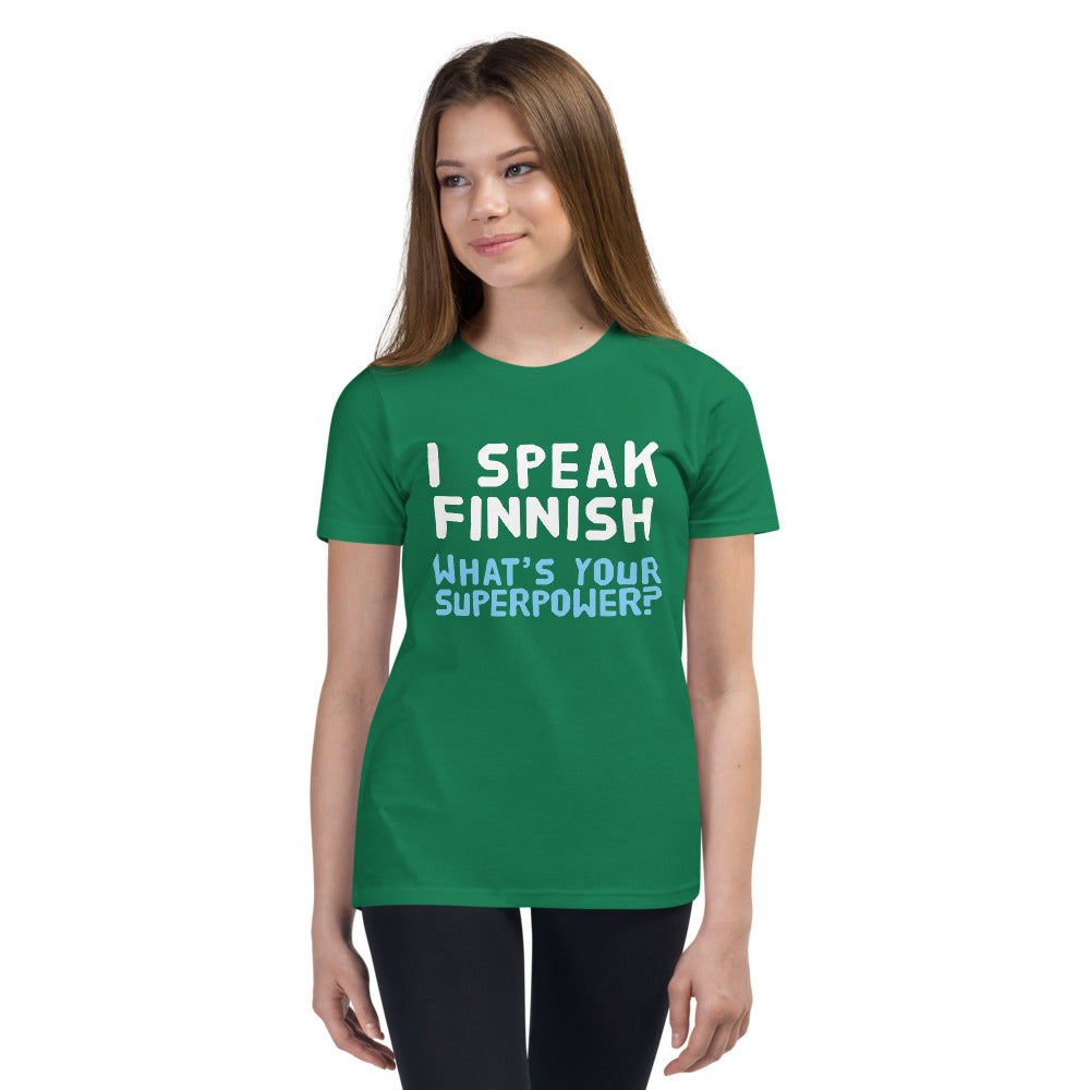 What's your superpower? Finnish Youth T-Shirt - Finnish youth t-shirt from Very Finnish Problems