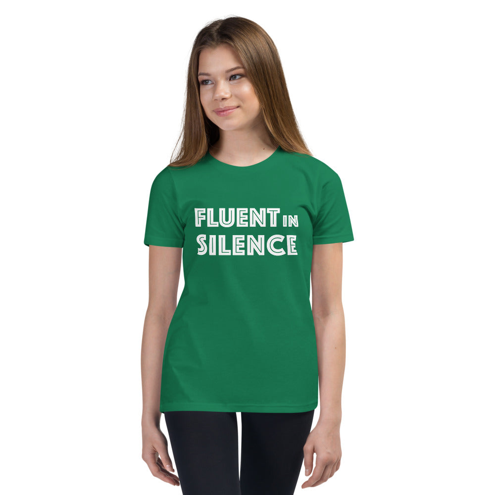 Fluent in silence Finnish Introvert Youth T-Shirt - Finnish youth t-shirt from Very Finnish Problems