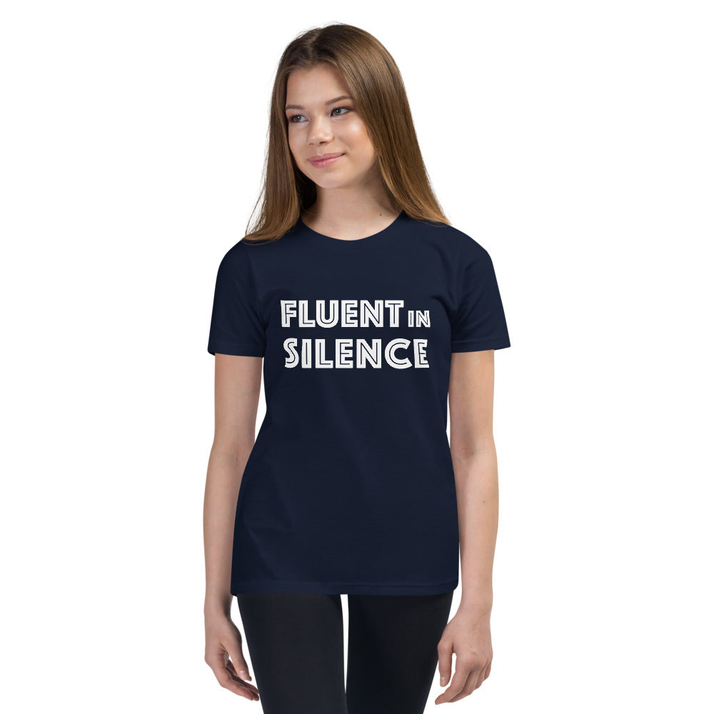 Fluent in silence Finnish Introvert Youth T-Shirt - Finnish youth t-shirt from Very Finnish Problems