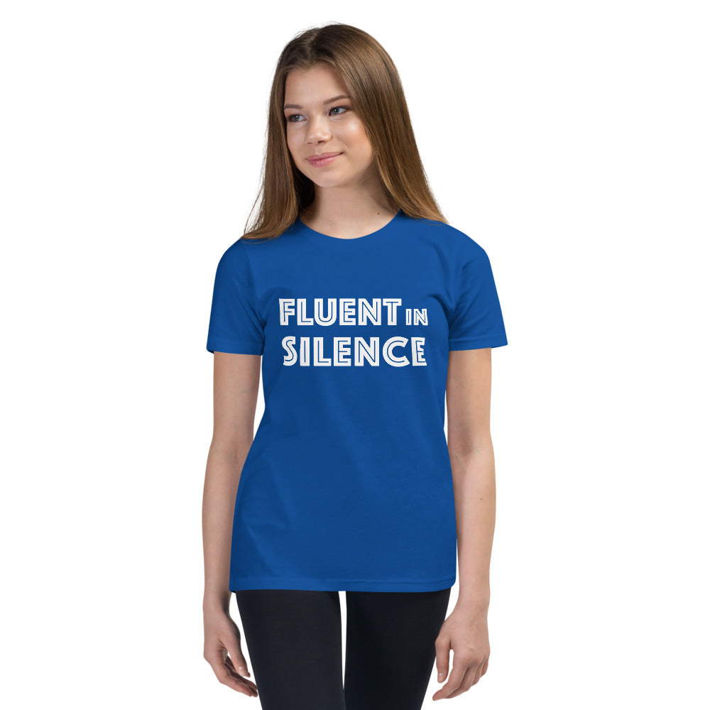 Fluent in silence Finnish Introvert Youth T-Shirt - Finnish youth t-shirt from Very Finnish Problems