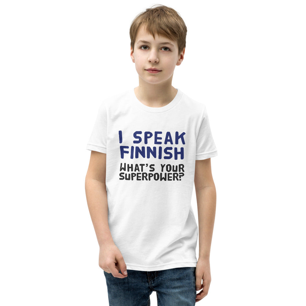What's your superpower? Finnish Youth T-Shirt - alternate view - Very Finnish Problems