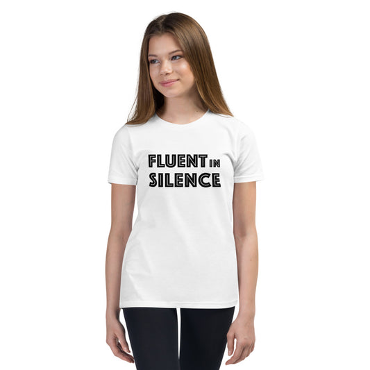 Fluent in silence Finnish Introvert Youth T-Shirt - Very Finnish Problems official youth t-shirt