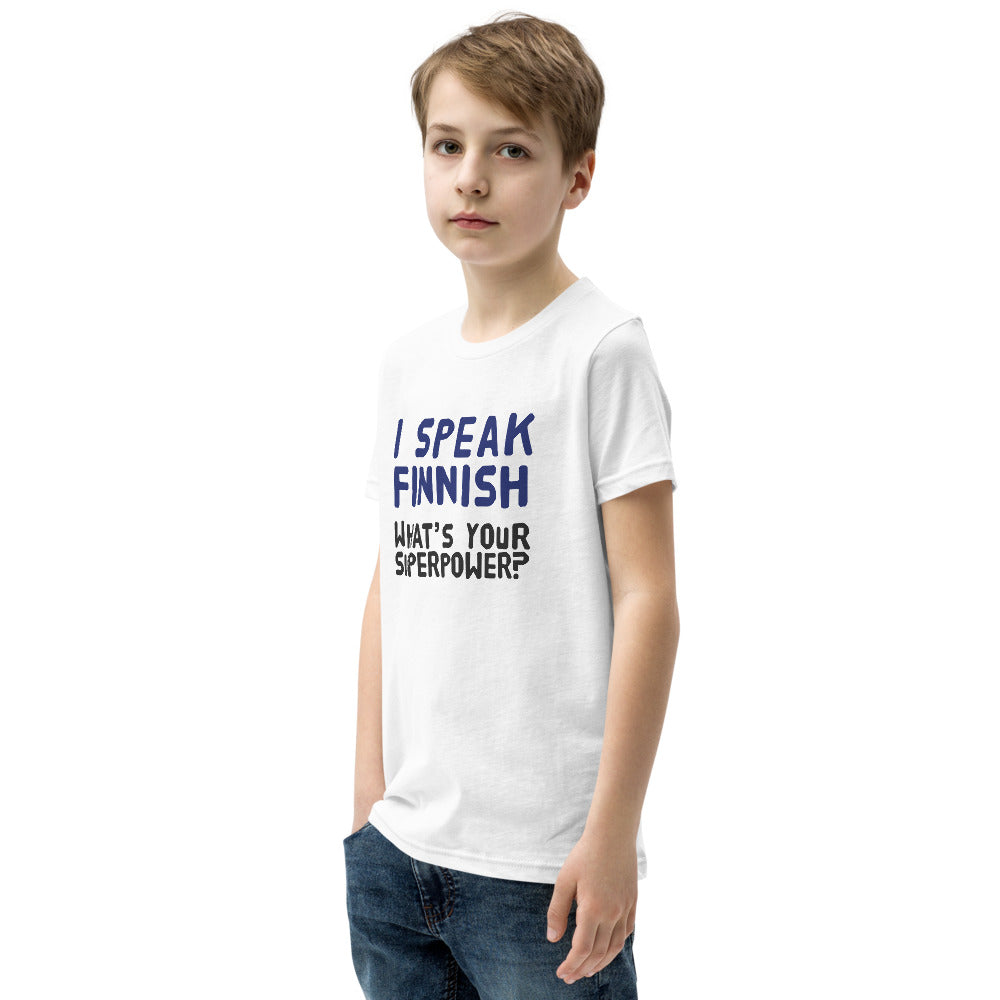 What's your superpower? Finnish Youth T-Shirt - Finnish youth t-shirt from Very Finnish Problems